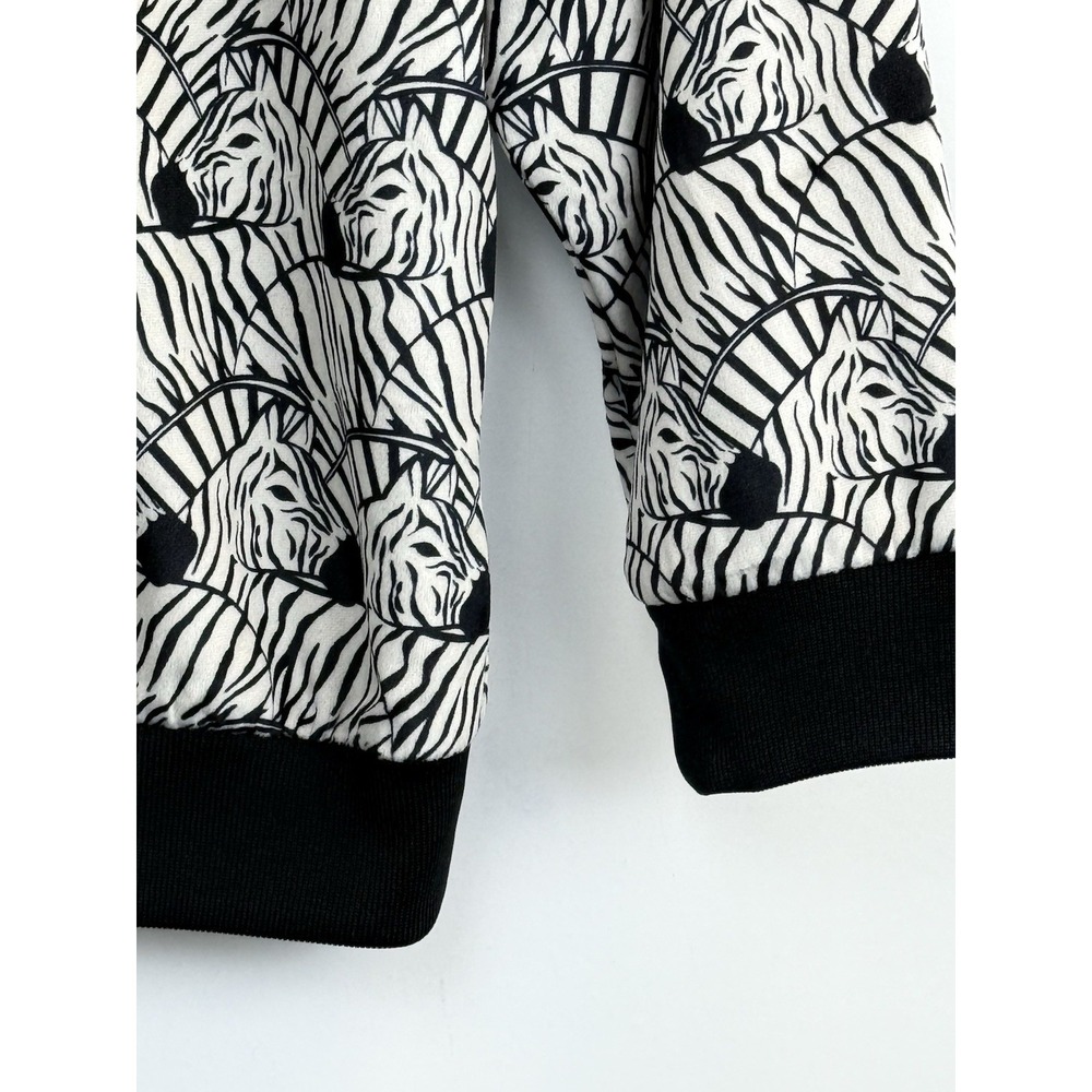 adidas Youth/Girls Size‎ S 9-10Y Zebra Sweater Black, White Velvet Trefoil Logo - Picture 5 of 8